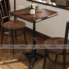 American Retro Cafe Solid Wood Table and Chair Combination Milk Tea Dessert Bakery Restaurant Commercial Dining Chair Kitchen & Dining Furniture