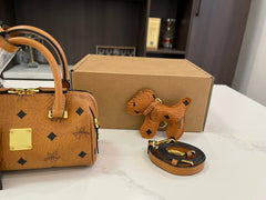 Genuine Leather Boston Aren Mini Pillow Tote Bag for Women