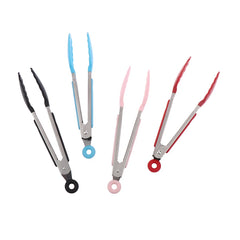 Silicone BBQ Grilling Tong Kitchen Cooking Salad Bread Serving Tong Non-Stick Barbecue Clip Clamp Stainless Steel Tools Gadgets