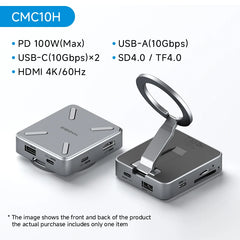 Hagibis Magnetic Stand USB C Hub With 2230 SSD Enclosure Type-C Hub SD/TF 4.0 4K@60Hz HDMI Gigabit Ethernet for iPhone 17 Pro 16