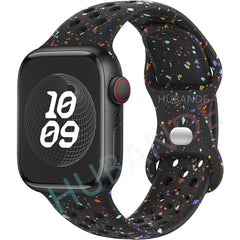 Sport Strap for Apple Watch Band 44mm 45mm 46mm 49mm/38mm 40 41mm Colored Particles Rubber Band IWatch Ultra 11 10 9 8 7 6 5 SE