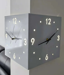 Corner Modern Wall Clock, Stylish Double-sided Luminous Wall Clock, Sensor Luminous Corner Wall Clock, Mute Wall Clock Home Decor