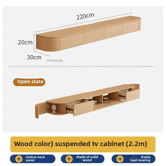 Solid Wood Suspended TV Stand Creative Wall-mounted Storage TV Cabinet Living Room Furniture Home Designer Center Table h