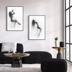 Abstract Mirror Fashion Posters Minimalist Projection Art Figure Canvas Painting Couple Hazy Nordic Bedroom Corridor Home Decor