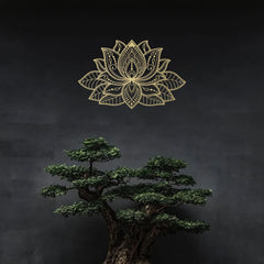 Iwa Motif Radiant Mandala Metal Wall Sculpture | Lotus Bloom Zen Decor | Halloween & Christmas Gift