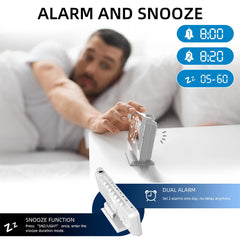 LED Electronic Projection Clock Large Screen Digital Alarm Clock Intelligent Luminous Clock for Home Bedroom Living Room