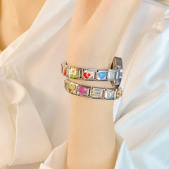 Hapiship Stainless Steel Watch Bracelet Bangle – Gift for Women