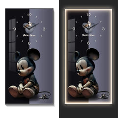 Fashionable Home Wall Decoration Cartoon Mickey Hanging Painting Creative Large Digital Clock LED Luminous Painting Wall Clock