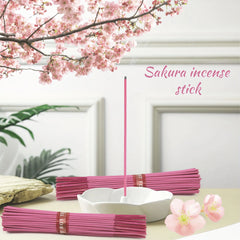 Natural Sweet Cherry Blossom Scented Sticks | Handmade Rolled Cherry Blossom Incense| 25.5cm | Lasting Floral Scent,
