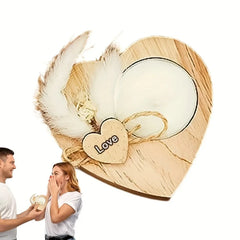 1pcValentine's Day Heart Candle Proposal Engagement Wedding Anniversary Party Table Decoration Wooden Mini Candle Holder Home Decor