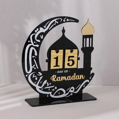 Acrylic Islamic Ramadan Countdown Calendar Gifts Day of Ramadan Calendar with Replacing Number 2026 Eid Mubarak Home Decoration
