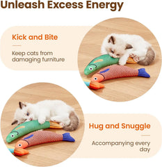 Cat Toys Fish,Teeth Grinding Catnip Toys,Soft and Durable,Kitten Toys Interactive Sounding Cat Chew Bite Plush Toys Cat Supplie Pet Shop, Pet Toys