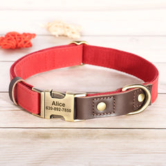 Personalized Dog Collar Leash PU Leather Dog Collars With Walking Lead Rope Free Custom Pet ID for Small Large Dogs Pug Pet Shop
