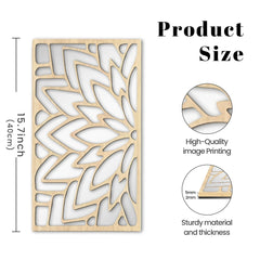 3Pcs 2D 16in Wooden Acrylic Double-Layer Wall Mirror Hollow Leaf Design Refined Lifestyle Artistic Home Decorative Mirror