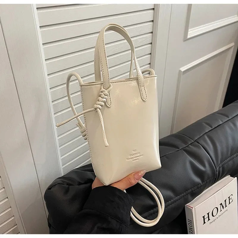 PU Leather Mini Crossbody Bag for Women 2025 New Korean Fashion Luxury Shoulder Bags Female Simple Retro Handbags and Purses