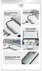 Essager Usb C Hub Usb Type-c to HDMI-compatible Laptop Dock Station For Macbook Pro Air M1 M2 Extensor USB 3.0 Adapter Splitter