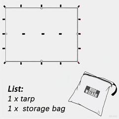 Waterproof Tent Tarp 19 Hang Points Survival Tent Outdoor Camping  Tactical Sun Shelter 4x4 3x4 3x3 Lightweight Sunshade Awning