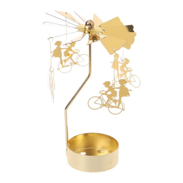 1pc Metal Hot Rotating Candle Holder Christmas Rotating Candle Holder Dinner Party Wedding Party Candle Holder Home Decor