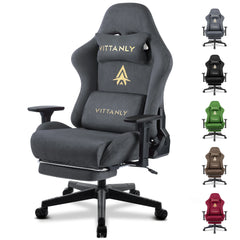 Kitinjoy Natural Suede Gaming Chair High Back Ergonomic Computer Chair With Footrest Reclining Adult Comfortable Office Chair Office Furniture