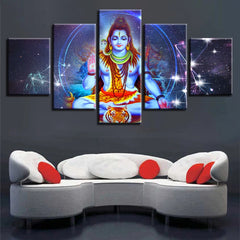 5 Pieces Hindu God Lord Shiva And Constellation Scenery Canvas Painting Posters and Prints Wall Art Pictures Home Decor No Frame