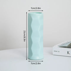 Nordic Vases Pure White Plastic Vases Imitation Ceramic Flower Vases Desktop Flowerpot Wedding Decor Home Ornament