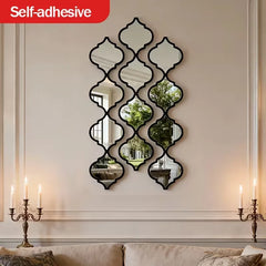 Modern Gourd-Shaped Mirror Acrylic Sticker Wall Cafe Restaurant Decor Boho Lantern shaped Wall Sticker Home Bedroom Living Decor