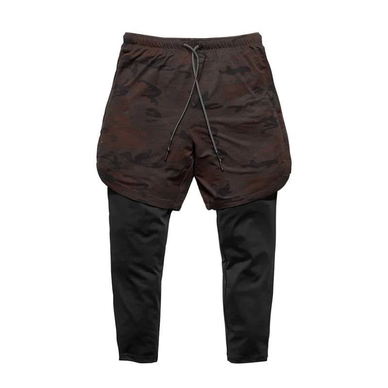 2 in 1 Compression Pants Mens basketball shorts Leggings sport Running Shorts High Elastic Dry Fit Training Tights Jogging Pants