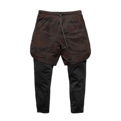 2 in 1 Compression Pants Mens basketball shorts Leggings sport Running Shorts High Elastic Dry Fit Training Tights Jogging Pants
