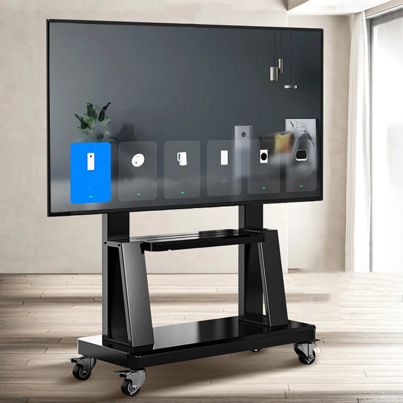 Mobile TV Cart, Height Adjustable TV Stand for 32-75inch TVs with Lockable Wheel,Rolling TV Stand with Wheels Max VESA 600x400mm Living Room Furniture