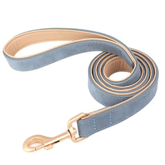 Soft Padded Dog Collar Leash Set PU Leather Pet Dog Collars With Walking Lead Rope Adjustable For Small Medium Dogs Pug Pet Shop