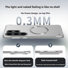 Thin Frameless Ultra Thin Magnetic Phone Case for Samsung Galaxy S25 Ultra S25 S24 S23 S22 Plus PC Hard Protective Cooling Cover