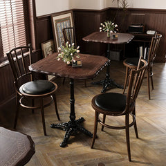 American Retro Cafe Solid Wood Table and Chair Combination Milk Tea Dessert Bakery Restaurant Commercial Dining Chair Kitchen & Dining Furniture