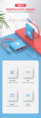 3 in 1 USB C Docking Station 4K HDMI GAME HUB Adapter 100W PD USB 3.0 Hub for Switch, MacBook & Phones