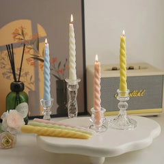 Ins Style Thin Spiral Long Rod Candle Scented Candle Aromatherapy Soy Wax Candles Wedding Birthday Candle Party Home Decoration