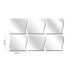10 Pieces of Wave Combination Mirror Three-dimensional Wall Sticker 3D Mirror Mural Modern Artist Living Room Bedroom Home Decor Mirror Art
