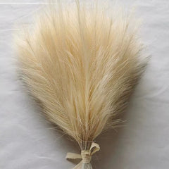 10pcs Artificial Pampas Grass Fluffy Reed Fake Plant for Birthday Wedding Home Party Vase Decoration Flower Bouquets DIY Crafts Decor