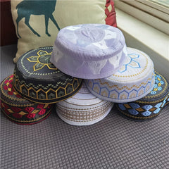 New Muslim Men Prayer Hats Cotton Embroidery Leisure Saudi Arabia Islamic Hat muslim turban Jewish Cap Men Headscarf Clothing