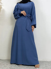 Hot Selle Simple Style Moroccan Dresses Kaftan Turkey Solid Color Gulf Abayas Islamic Women Long Dress Muslim Saudi Robe Ramadan