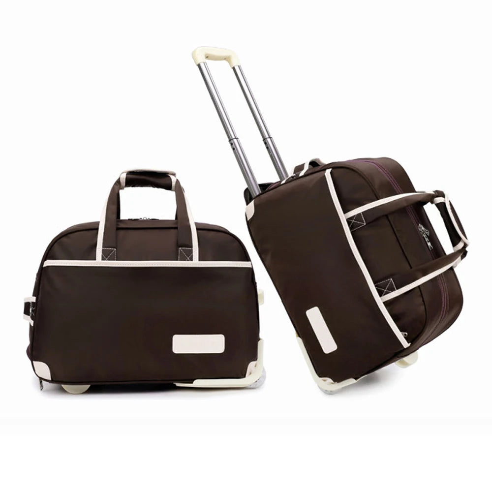 New Men/Women Travel Suitcase With Tie Rod Directional Wheel Thickened Nylon Waterproof Outdoor Sports Bag