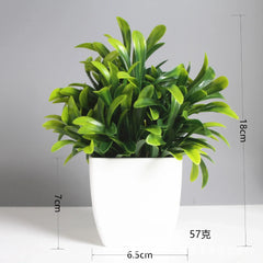 Artificial Bonsai Green Fake Plant Eucalyptus Flower Potted Plant for Indoor Outdoor Home Bedroom Garden Decoration Home Decor, Plants & flowers