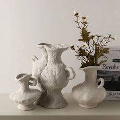 Hydroponics Nordic Style Simple Flower Pot, Ceramic White Vases, Table Accessories, Bathroom Aesthetic Room Home Decor