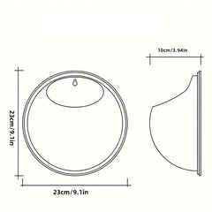 Classic Round Geometric Pattern Plastic Wall Hanging Vase with Plant Stand Wall Decor for Green Plants and Flowers, Fish Bowl