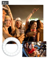 Upgrade 3200K-6500K LED Clip Ring Light 40 LED Lamp Selfie Fill Lights For iPhone Andriod Mobile Phone USB Charge Enhancing Lamp
