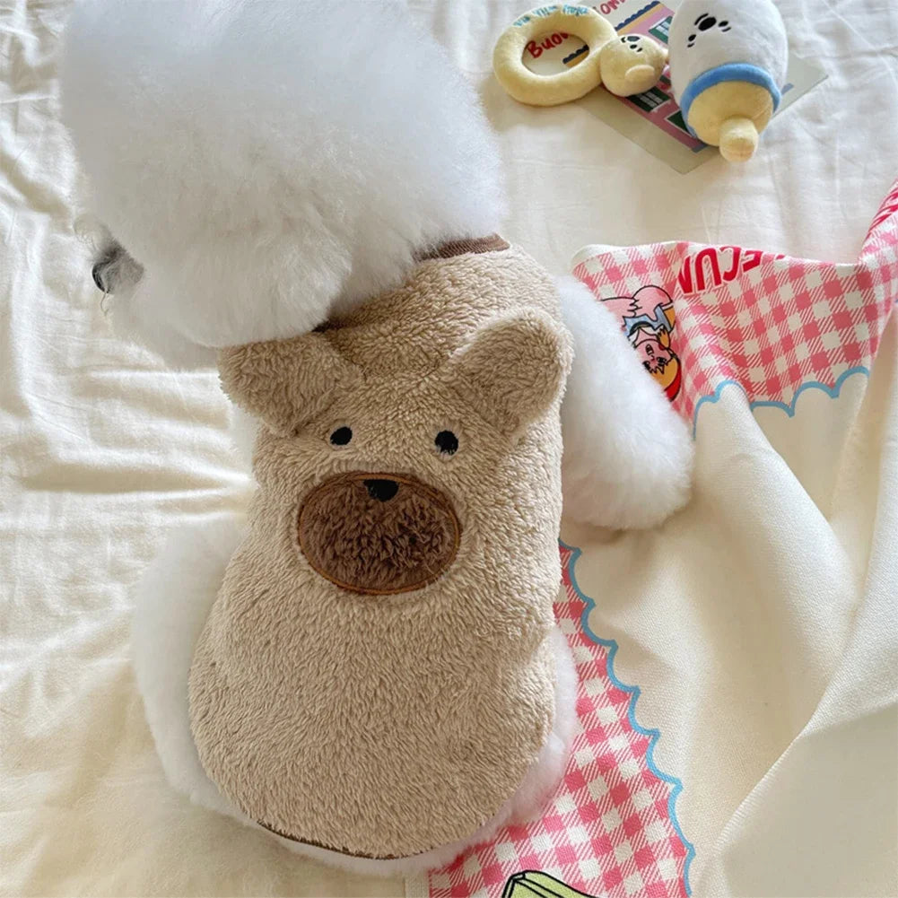 1.5-11.5kg Winter Dog Clothing Soft Plush Teddy Bear Sweater Vest Warmth Pets Cute Clothes Teddy Schnauzer Clothes Pet Shop Pet Clothing