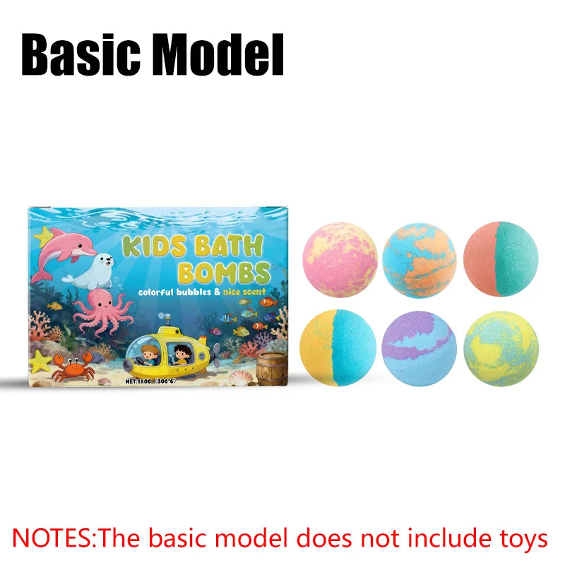 Children’s  Bath Bombs Set Bath Gift with Hidden Toys Safe Ocean Bubble Bath Perfect for Sensory Play Bathtime Fun