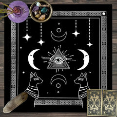 1pc Tarot card tablecloth, mysterious rune astrology altar cloth, witchcraft cabin decoration tablecloth, card game tablecloth