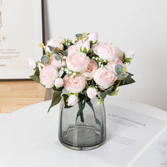 30CM Artificial Flowers Silk Peony Bouquet Festival Vases for Decoration Craft Home Garden Living Room Wedding Accessories props Home Decor, Plants & flowers