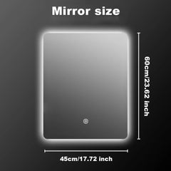 Hardwired Bathroom Mirror with LED Lights Wall Mounted Mirror IP54 Waterpoof Touch Switch Smart LED Mirror