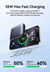 Vention 35W Mini Power Bank PD Fast Charge 10000mAh Portable PowerBank for iPhone 17 16 Pro Samsung S25 External Battery Charger