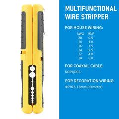 Multifunctional Cable Wire Stripper Cutter Pliers Portable Hand Tool with Anti-skid Handle Hardware Tool